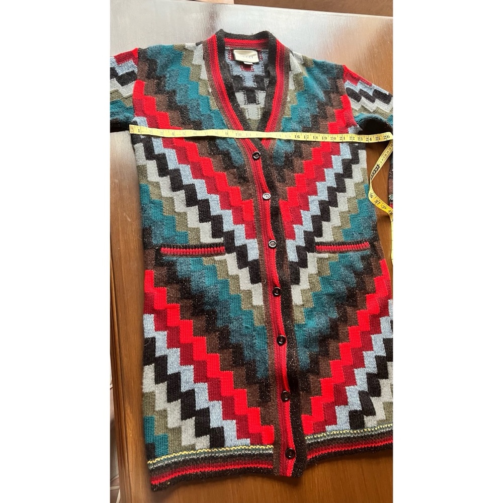 Gucci Geometric Pattern Cardigan In Multicolour - Picture 6 of 11